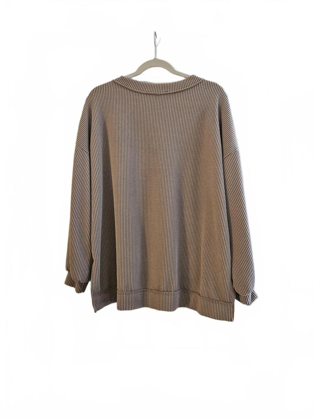 Women's Altar'd State Waffle Knit V-Neck Oversized Pullover Sweater-Size Large - Picture 2 of 4